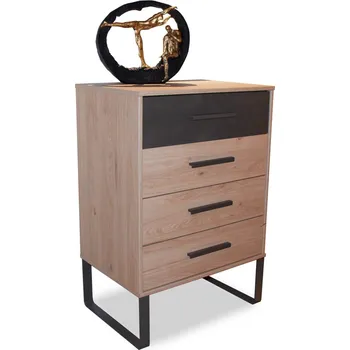 Komoda Zásuvková skříňka Brüssel, 60 cm, kamenný dub/šedá