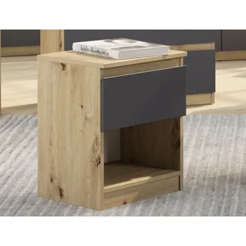 Noční stolek Skříňka/noční stolek Carlos 40 cm, dub artisan/grafit