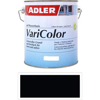 barva a nátěr na dřevo ADLER Varicolor - vodou ředitelná krycí barva univerzál 2.5 l Tiefschwarz / Černá RAL 9005 - Venkovní barva na dřevo