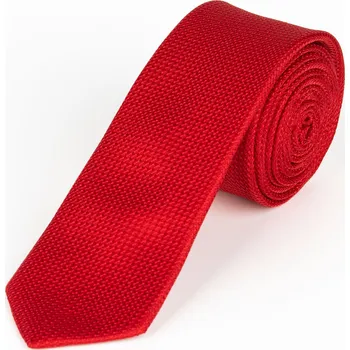 Kravata pánská AMJ úzká vzorovaná KI1051, červená