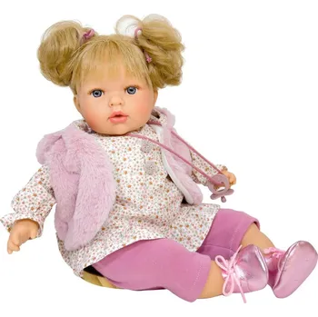 Hračka pro nejmenší NINES D'ONIL panenka Tita Mušelín blond vlásky 45 cm