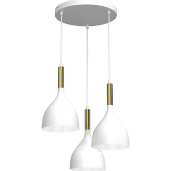 Lustr na lanku NOAK 3xE27/15W/230V bílá/zlatá