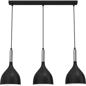 Lustr na lanku NOAK 3xE27/15W/230V černá/chrom