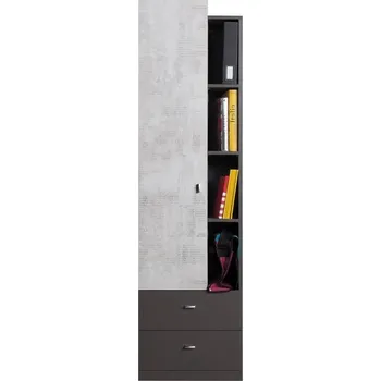 Knihovna Regál Tablo, šedá/enigma, 4 přihrádky