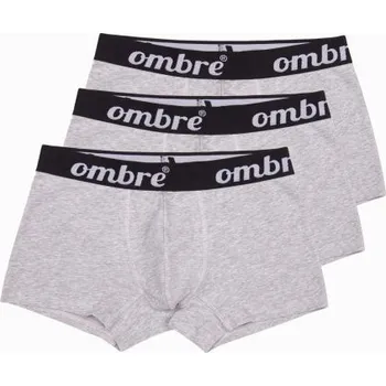 Boxerky Ombre Clothing Šedé pánské bavlněné boxerky U159 (3 ks)