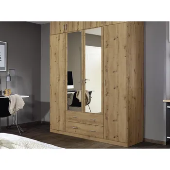 Šatní skříň Šatní skříň se zrcadlem Case, 181 cm, dub artisan