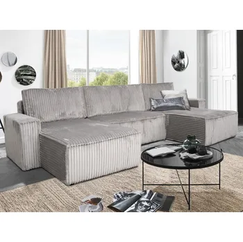 Sedací souprava Sedací souprava Vichy, tvar U, světle šedá strukturovaná látka