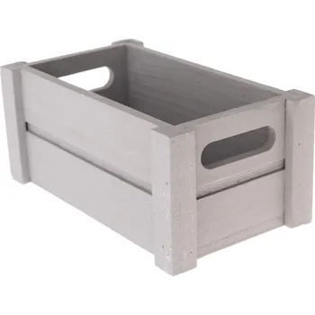 Úložný box Úložný box dřevěný šedý, 21,5x12,5x9,5 cm