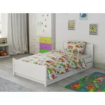 Bavlněné povlečení do postýlky Bagr bílý, polštář 45 x 65 cm, peřinka 90 x 135 cm, gramáž 135 g/m2