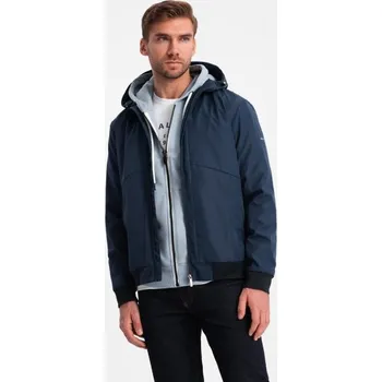 Pánská casual bunda Ombre Clothing Základní tmavě modrá přechodná sportovní bunda V1 JANP-0149