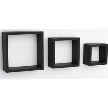 police Sada 3 poliček Quadrio, černé