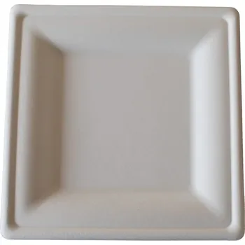 Jednorázové nádobí Talíř hranatý z cukrové třtiny 26 x 26cm/ 25ks
