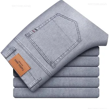Pánské džíny Pohodlné a elastické pánské džíny cotton Barva: Světle Šedá, Velikost: 38