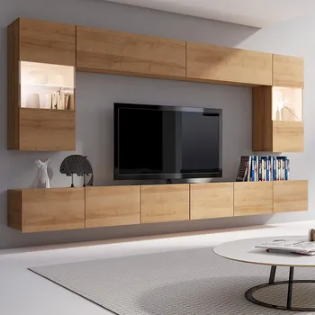 Obývací stěna Obývací stěna CALABRINI d | 300 cm | 7 dílů H1 | dub zlatý