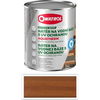 Penetrace OWATROL Aquatherm - UV ochranný nátěr na dřevěné povrchy v interiéru a exteriéru 1 l Honey - Venkovní barva na dřevo