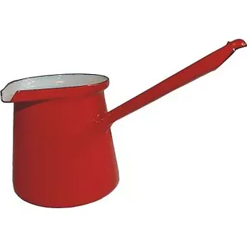 Konvička na mléko Mlékovka smaltovaná 0,25 L červená (mlékovka na mléko ke kávě 0,25 L na mléko ke kávě či čaji, ale i na smetanu )