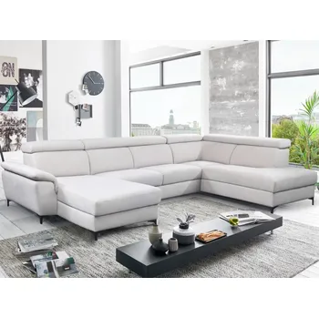 Sedací souprava Sedací souprava Braga 3A, světle šedá látka, tvar levé U