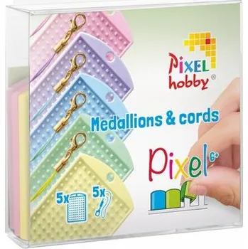 kreativní sada Pixelhobby Pixel 5 náhradních klíčenek se šňůrkami v pastelových barvách