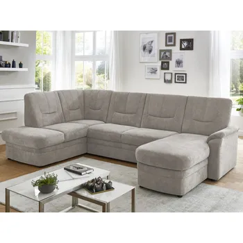 Sedací souprava Sedací souprava Skin, světle béžová látka, tvar U, bez funkcí