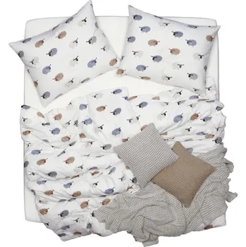 Povlečení SCANquilt povlečení KLASIK ovečky smetanová 140 x 200/70 x 90 cm