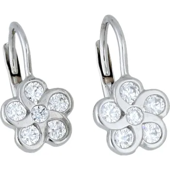 Náušnice Goldstore Dívčí náušnice bílé zlato a zirkony Váha: 1.58 g