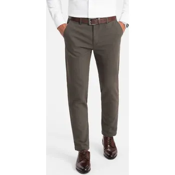 Pánské kalhoty Ombre Clothing Pánské khaki klasické chinos kalhoty s jemnou texturou V2 PACP-0188