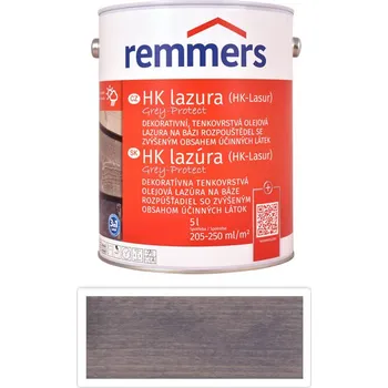 Lak na dřevo REMMERS HK lazura Grey Protect - ochranná lazura na dřevo pro exteriér 5 l Erzgrau / Kovová FT 46215 - Venkovní barva na dřevo