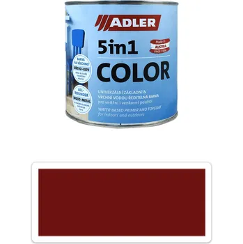 barva a nátěr na dřevo ADLER 5in1 Color - univerzální vodou ředitelná barva 0.75 l Purpurrot / Purpurově červená RAL 3004 - Venkovní barva na dřevo
