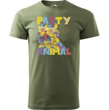Pánské tričko DOBRÝ TRIKO Pánské tričko s potiskem Party animal Velikost: M, Barva: Khaki