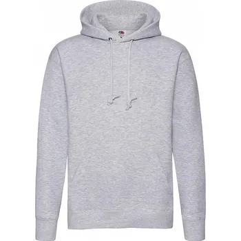 Pánská mikina Fruit of the Loom Pánská prémiová mikina klokanka Fruit of the Loom, 70% bavlna Barva: šedá melír, Velikost: XXL