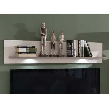 police Nástěnná police Cruz, 130 cm, bělená pinie/šedý dub