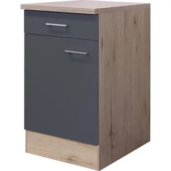 Kuchyňská skříňka Dolní kuchyňská skříňka Tiago US50, dub san remo/šedá, šířka 50 cm