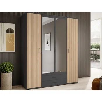 Šatní skříň Šatní skříň Laurie, 159 cm, grafit/dub