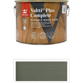 barva a nátěr na dřevo TIKKURILA Valtti Plus Complete - matná tenkovrstvá lazura 9 l Näre 5068 - Venkovní barva na dřevo