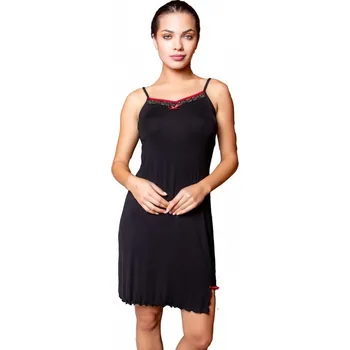 Dámská noční košile Dámská noční košile COCOON SECRET černá na ramínka - XL