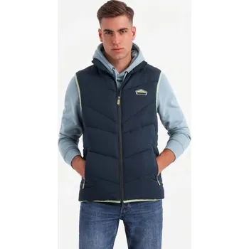 Ombre Clothing Trendy tmavě modrá prošívaná vesta V3 JAVJ-0210