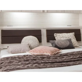 Barová židle Sada 2 ks okrasné čalounění postele Luxor, hnědá mocca ekokůže