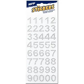 samolepka MFP samolepky kamínky - číslice 40ks 19mm 8002 1032379