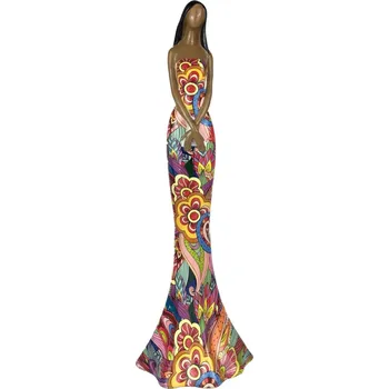 Dekorační soška Žena v barevných šatech, 36 cm