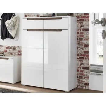 Botník Úložná skříňka/botník Turin, bílá lesk