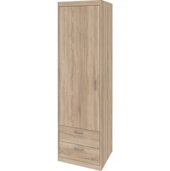 Šatní skříň Úzká skříň se zásuvkami Mega 14, dub sonoma