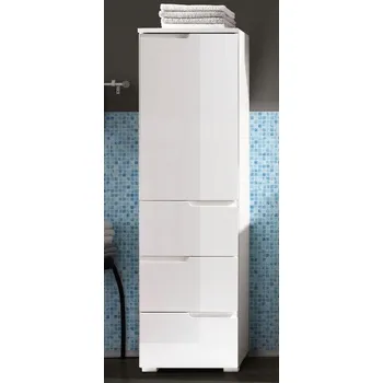 Koupelnový nábytek Koupelnová vyšší skříňka Spice, lesklá bílá