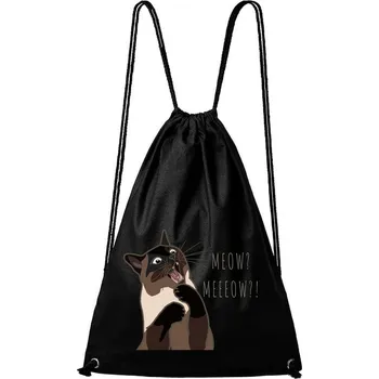 Městský batoh DOBRÝ TRIKO Bavlněný batoh Naštvaná kočka Barva: Černá