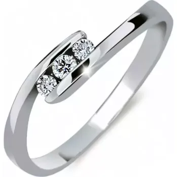 Prsten Zásnubní prsten bílé zlato 585/1000 přírodní diamant 0.094 ct G/SI ZP2072D velikost 47