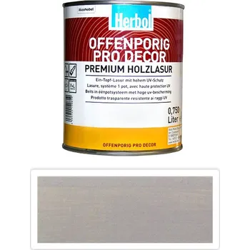 Lak na dřevo HERBOL Offenporig Pro Decor - univerzální lazura na dřevo 0.75 l Světle šedá - Venkovní barva na dřevo