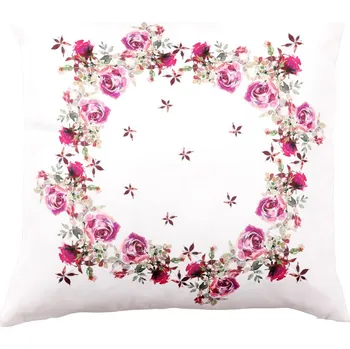 Polštář Dekorační polštář Růže 45x45 cm, bílý