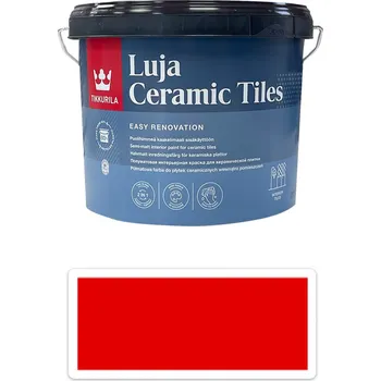 barva na zeď TIKKURILA Luja Ceramic Tiles - barva na keramické obklady 2.7 l Dopravní červená RAL 3020 - Barva na beton, kámen a další materiál