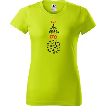 Dámské oblečení DOBRÝ TRIKO Dámské tričko s potiskem EGO EKO Barva: Limetková, Velikost: XL