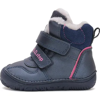 Dívčí zimní obuv D.D.step dětské zimní barefoot boty W073-42814B modré Velikost: 26