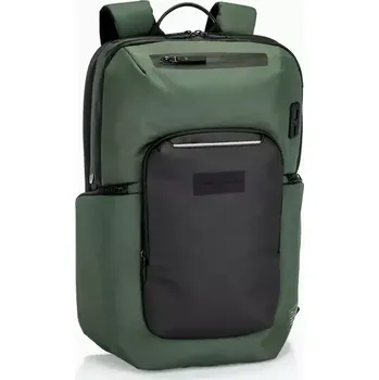 Cestovní taška PORSCHE DESIGN Urban Eco Backpack M2 Batoh na záda kompaktní pracovní lesní zelená (Funkční business batoh v exkluzivním stylu z recyklovaného materiálu. Přihrádka pro notebooky do 15'', obchodní organizér a USB konektor.)